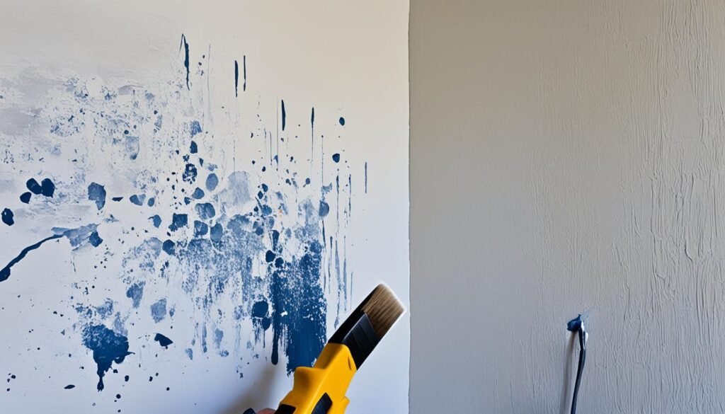 Water damage restoration for interior paint