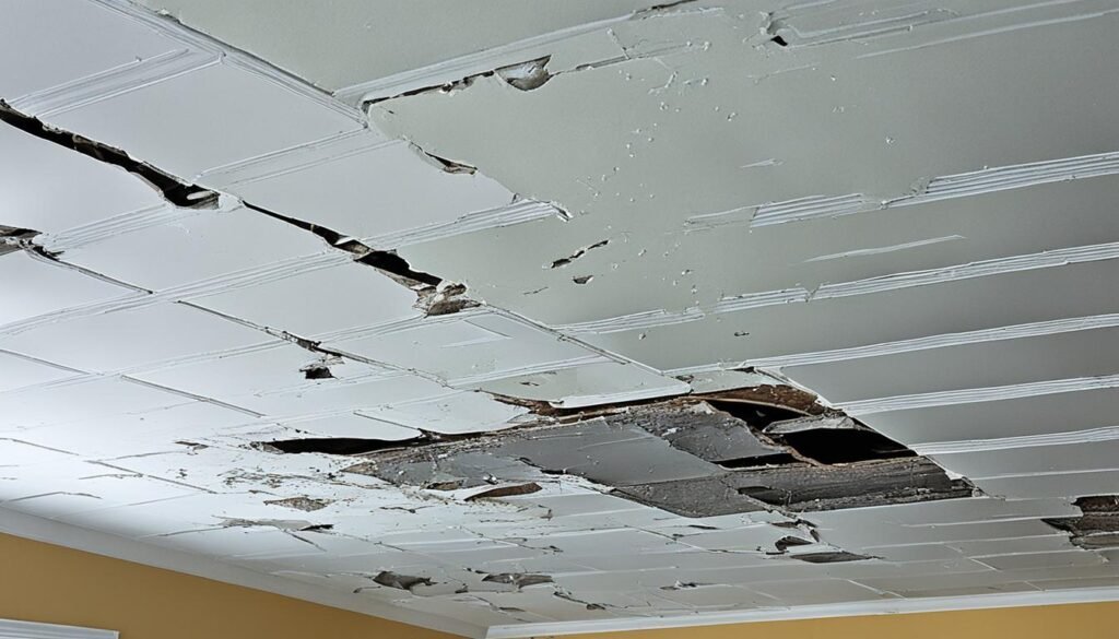 how to fix water damaged plaster ceiling