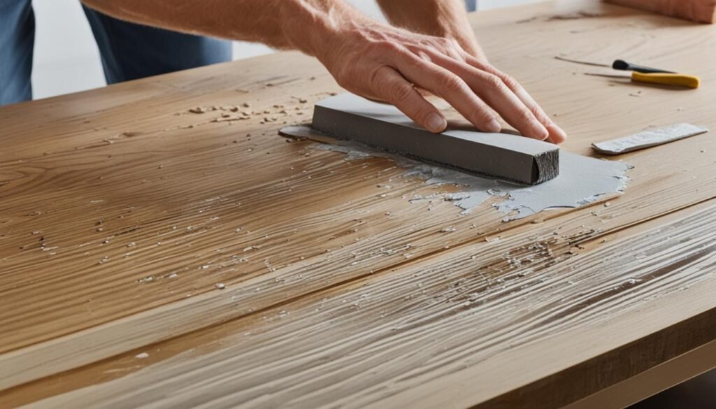 repairing water damaged wood table top