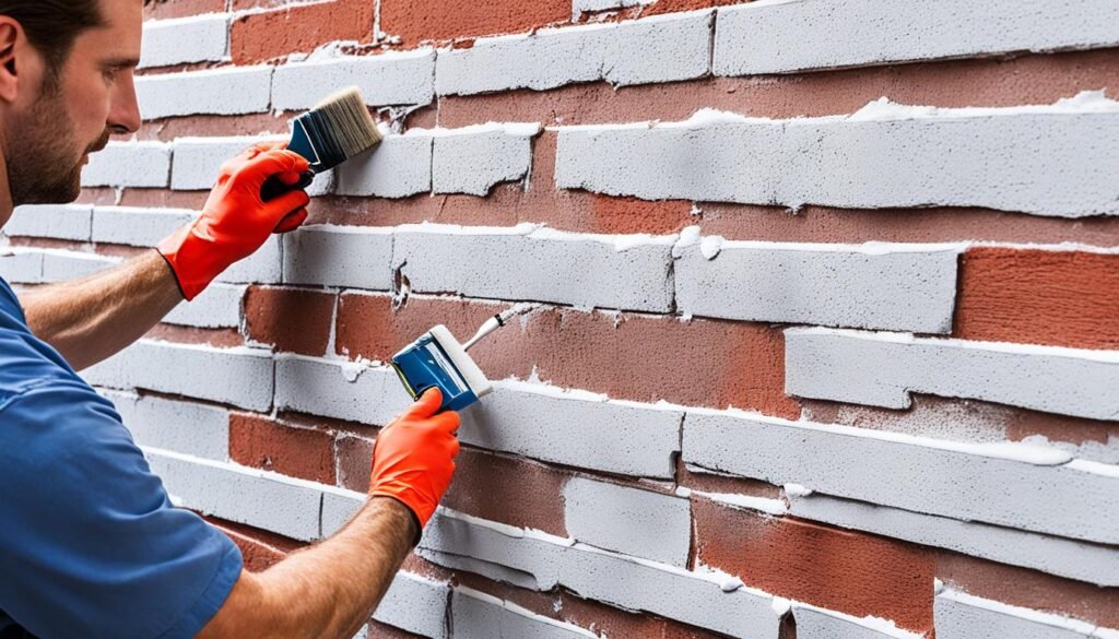 Repairing water damaged brick wall